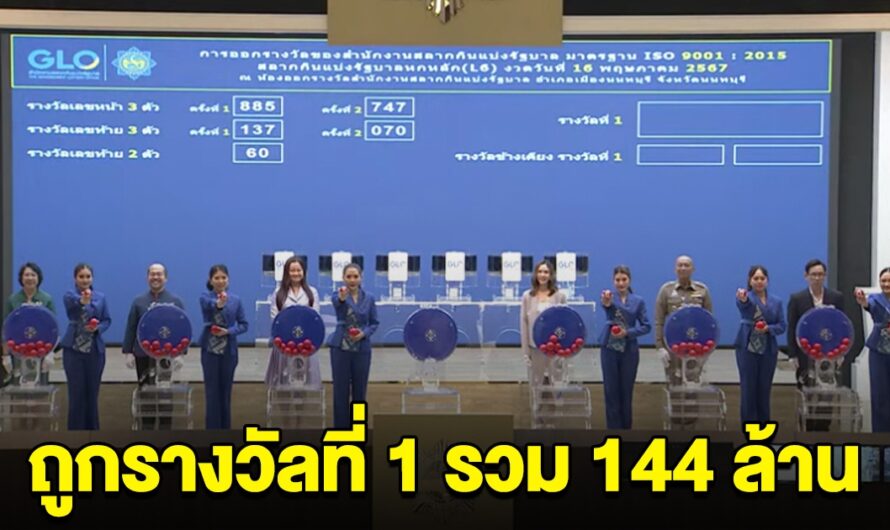 เศรษฐีใหม่ ถูกรางวัลที่ 1 รวม 144 ล้าน ขอแสดงความยินดี