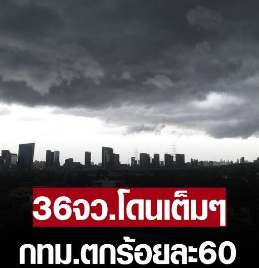 สภาพอากาศวันนี้ เตือน 36 จังหวัดเจอฝน เหนือ-กลางตกหนัก กทม.ฝนฟ้าคะนอง ร้อยละ 60 ข่าวด่วน