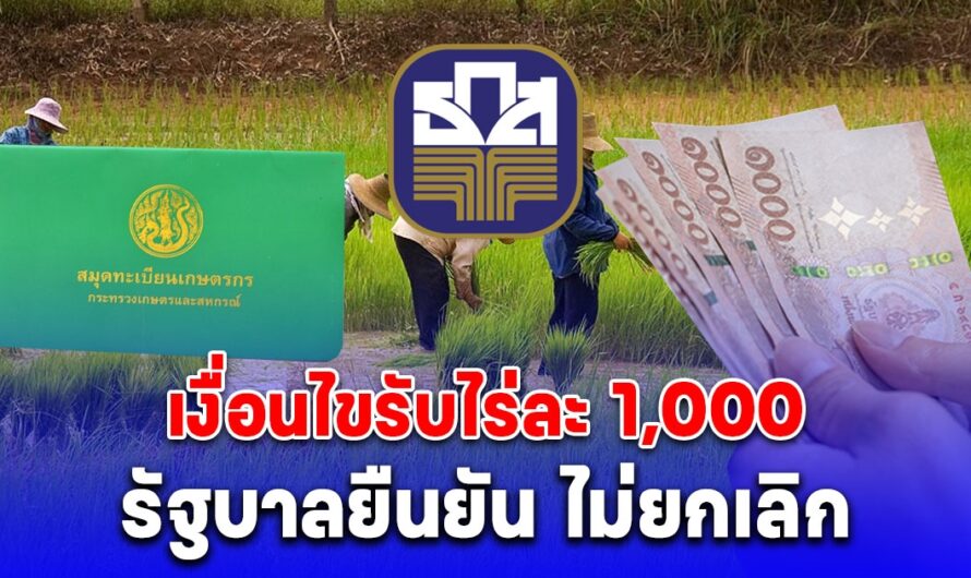 รัฐบาลยืนยัน ไม่ยกเลิก เงื่อนไขรับไร่ละ 1,000 พร้อมช่วยเช่นเดิม