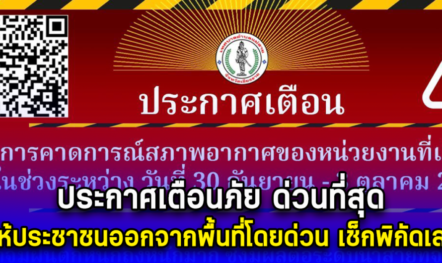 ประกาศเตือนภัย ด่วนที่สุด!! ให้ประชาชนออกจากพื้นที่โดยด่วน เช็กพิกัดเลย